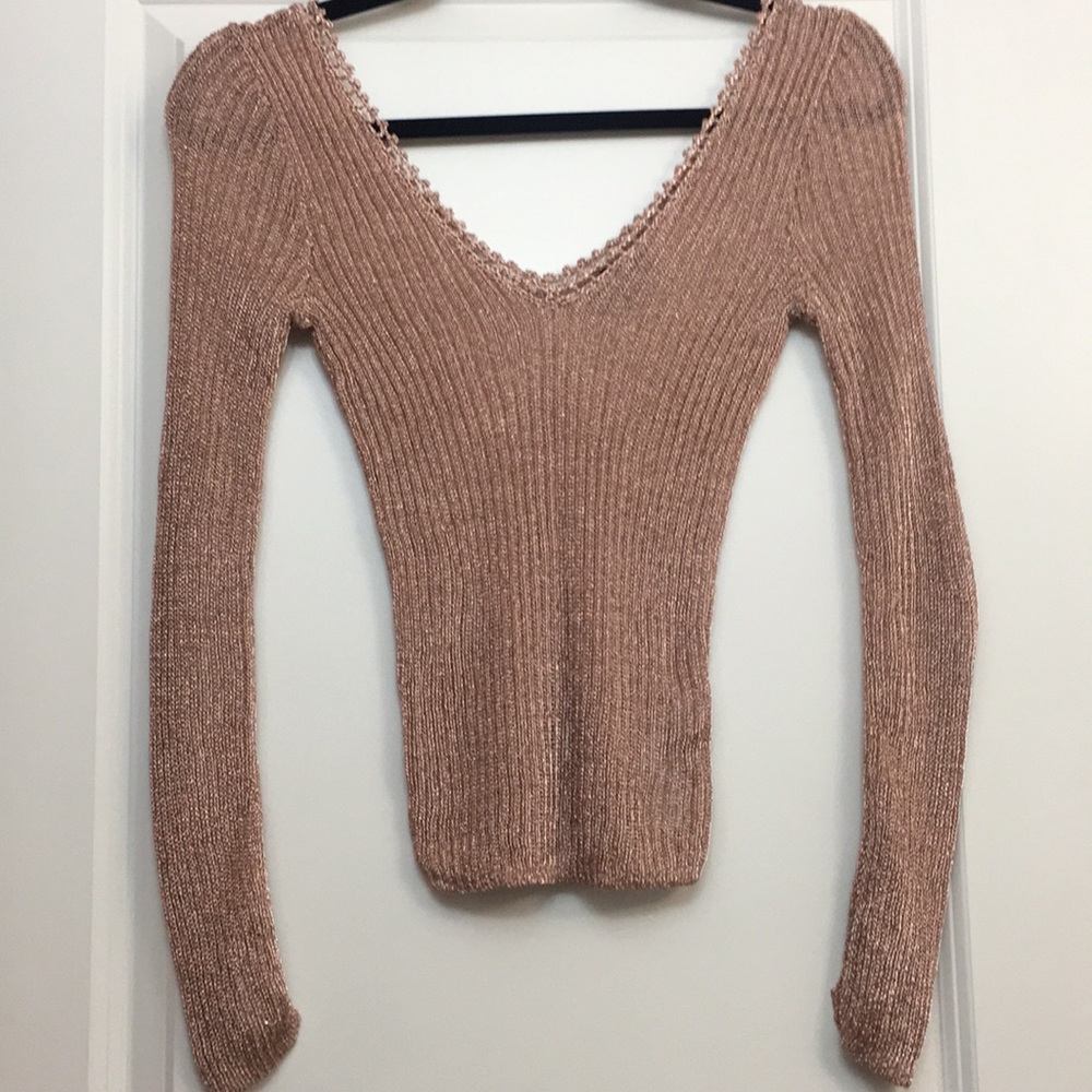 NWOT Rose Gold Shimmery Sweater